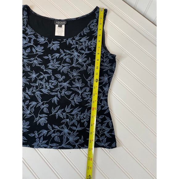 Xscape Set Women Black Blue Stretch Sparkle Dress-Jacket Tank Evening Shimmer L - Picture 8 of 8